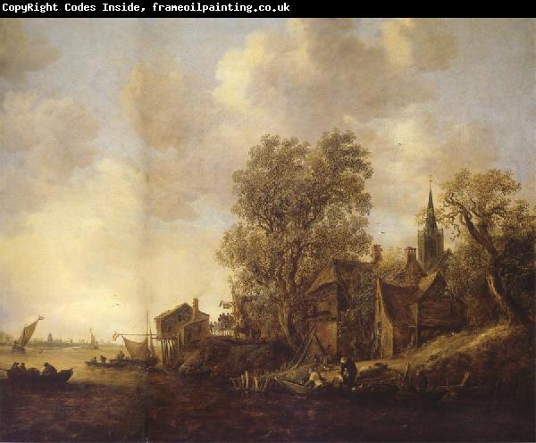 REMBRANDT Harmenszoon van Rijn View of a Town on a River